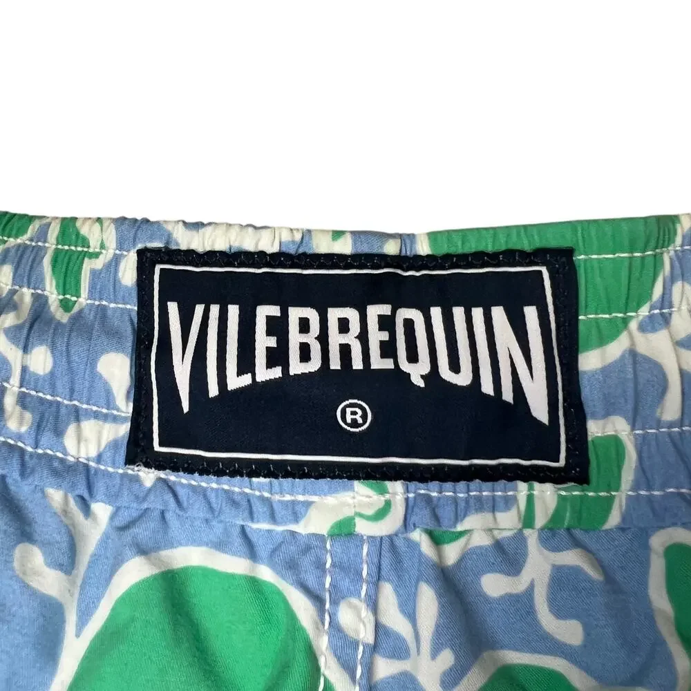 Vilebrequin Rabbit Print Swim Trunks MENS XL Green 6" Board Shorts NO LINER - Picture 4 of 14